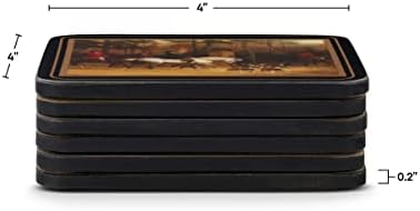 Pimpernel Tally Ho Collections Collections | סט של 6 | לוח מגובה קורק | עמיד בפני חום וכתמים | רכבת משקאות להגנת השולחן | מודד 4 x 4